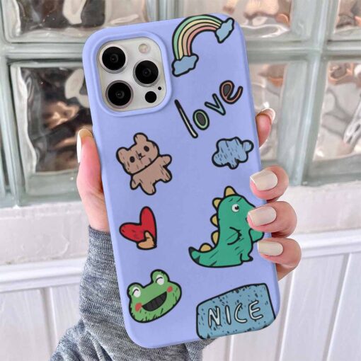 Sevimli Hayvanlar Sticker Baskılı Telefon Kılıfı - Görsel 4