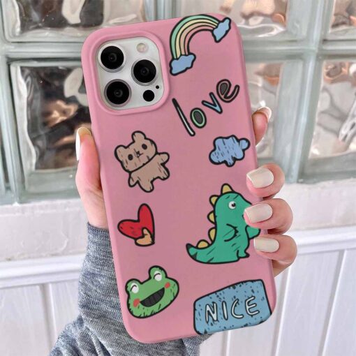 Sevimli Hayvanlar Sticker Baskılı Telefon Kılıfı - Görsel 5