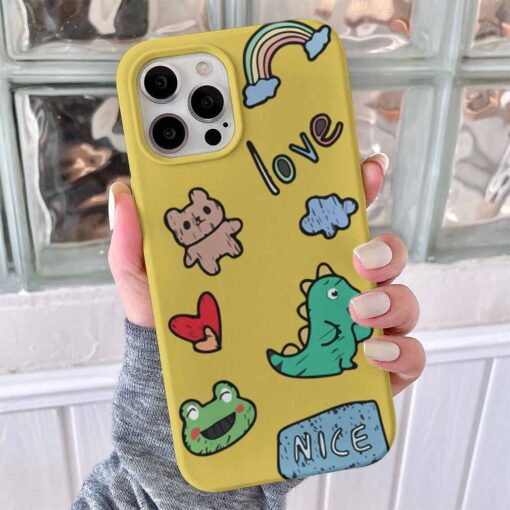 Sevimli Hayvanlar Sticker Baskılı Telefon Kılıfı - Görsel 6