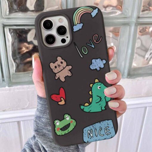 Sevimli Hayvanlar Sticker Baskılı Telefon Kılıfı - Görsel 7