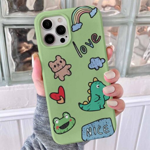 Sevimli Hayvanlar Sticker Baskılı Telefon Kılıfı - Görsel 8