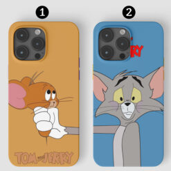 Çift Tom Ve Jerry Tasarımlı Baskılı Telefon Kılıfı