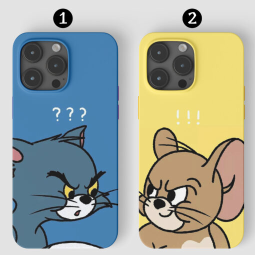 Çift Tom Ve Jerry Tasarımlı Baskılı Telefon Kılıfı