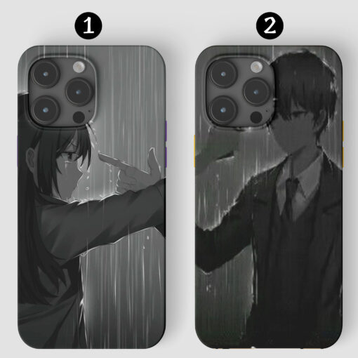 Çift Anime Tasarımlı Baskılı Telefon Kılıfı