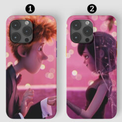 Çift Çizgi Film Tasarımlı Baskılı Telefon Kılıfı