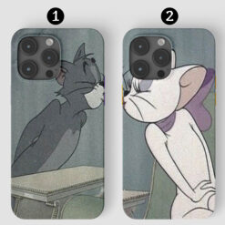 Çift Tom Ve Jerry Tasarımlı Baskılı Telefon Kılıfı