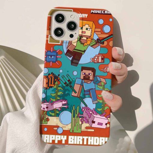 Minecraft Baskılı Silikon Telefon Kılıfı