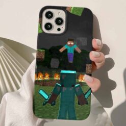 Minecraft Baskılı Silikon Telefon Kılıfı