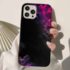Mor Pembe Alevler Tasarımlı Silikon Telefon Kılıfı