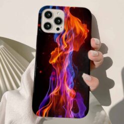 Mordan Geçişli Alev Tasarımlı Silikon Telefon Kılıfı