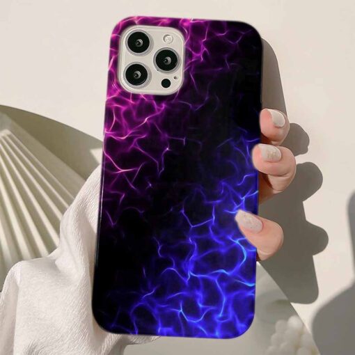 Mor Pembe Alevler Tasarımlı Silikon Telefon Kılıfı