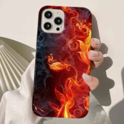 Dumanlar Ve Alevler Tasarımlı Silikon Telefon Kılıfı