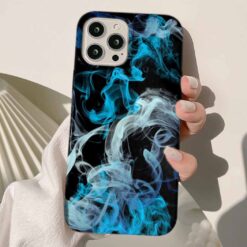 Mavi Alev Tasarımlı Silikon Telefon Kılıfı