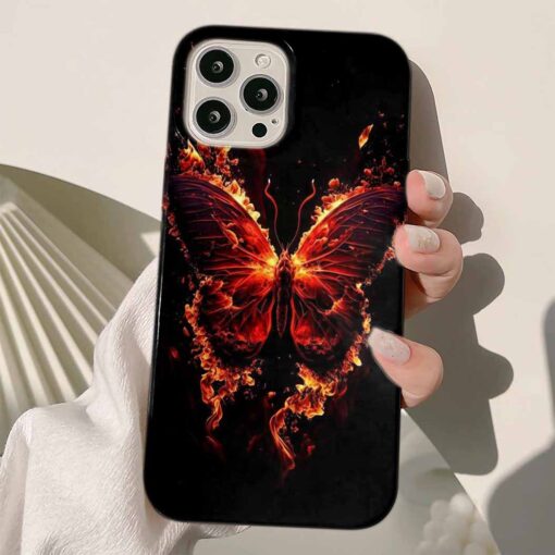 Ateşli Kelebek Tasarımlı Silikon Telefon Kılıfı