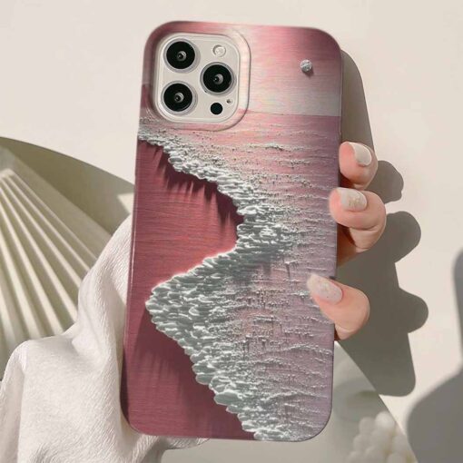 Pembe Deniz Baskılı Renkli Silikon Telefon Kılıfı