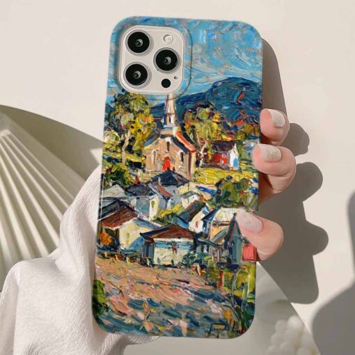 Evler Manzaralı Baskılı Renkli Silikon Telefon Kılıfı