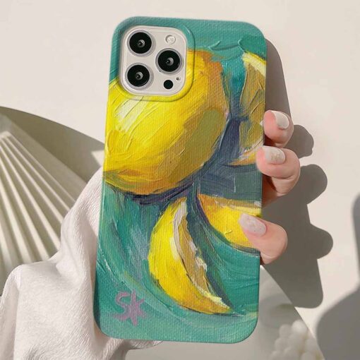 Kesilmiş Limonlar Baskılı Renkli Silikon Telefon Kılıfı