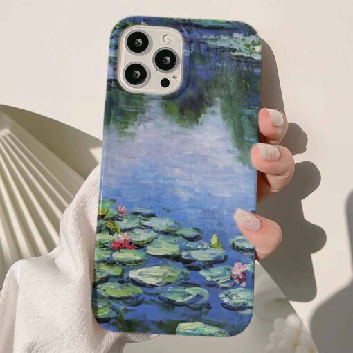 Deniz Üstündeki Yapraklar Baskılı Renkli Silikon Telefon Kılıfı
