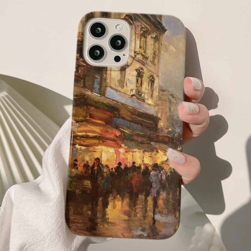 Yolda Yürüyen İnsanlar Baskılı Renkli Silikon Telefon Kılıfı