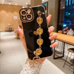 Bilek Geçmeli Parlak Zincirli Silikon Telefon Kılıfı