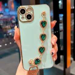 Bilek Geçmeli Parlak Zincirli Silikon Telefon Kılıfı