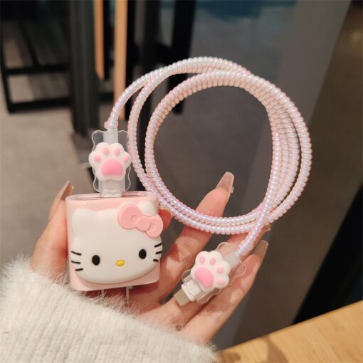 Tek Hello Kitty Şarj&Kablo Koruyucu 5'li Set