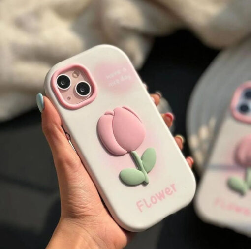 Flower Kabartma Silikon Telefon Kılıfı - Görsel 2
