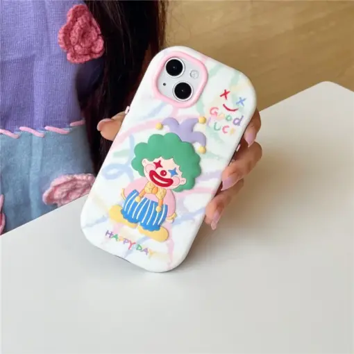 Good Luck Palyaço Kabartma Silikon Telefon Kılıfı - Görsel 2