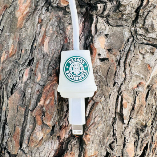 Beyaz Starbucks Kablo Ucu Koruyucu