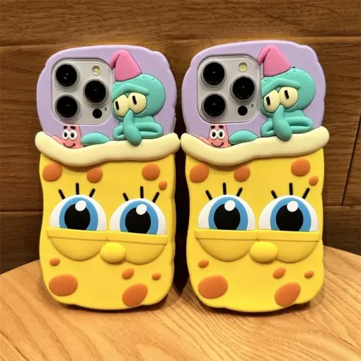 Cute Sünger Bob Silikon Telefon Kılıfı