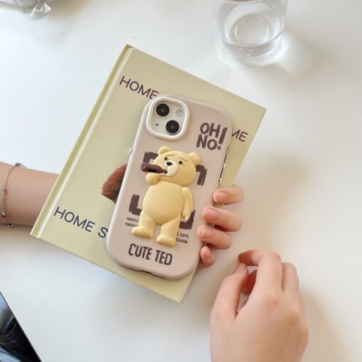 Cute Ted Kabartma Silikon Telefon Kılıfı - Görsel 2