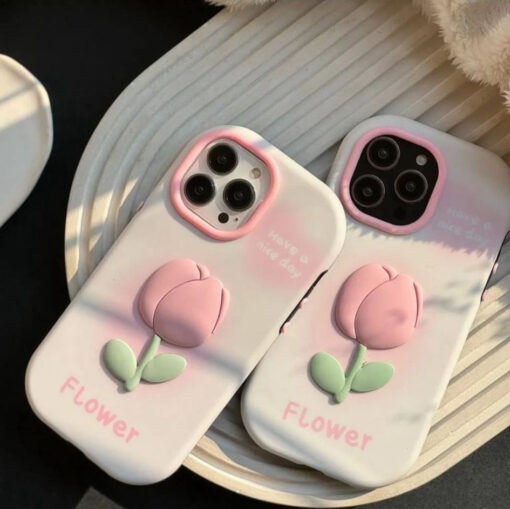 Flower Kabartma Silikon Telefon Kılıfı - Görsel 3