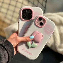 Flower Kabartma Silikon Telefon Kılıfı