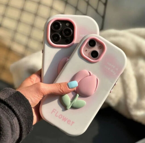 Flower Kabartma Silikon Telefon Kılıfı