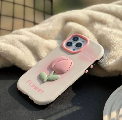Flower Kabartma Silikon Telefon Kılıfı - Görsel 5