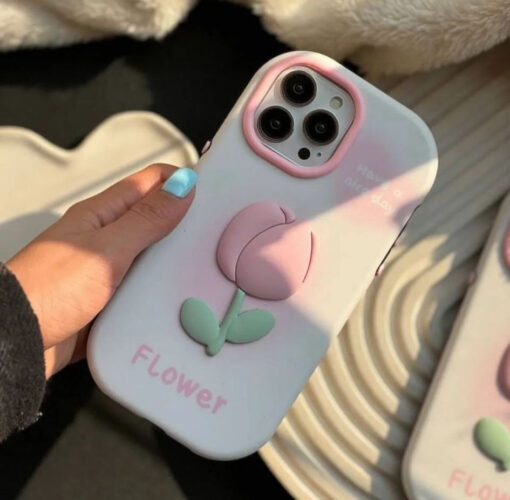 Flower Kabartma Silikon Telefon Kılıfı - Görsel 6