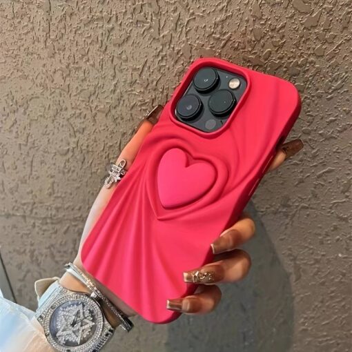 Heart Crimp Silikon Telefon Kılıfı - Görsel 5