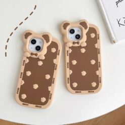 Kahverengi Patili Marshmallow Telefon Kılıfı
