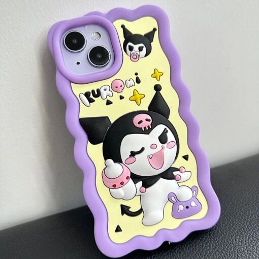 Lila Kuromi Marshmallow Silikon Telefon Kılıfı