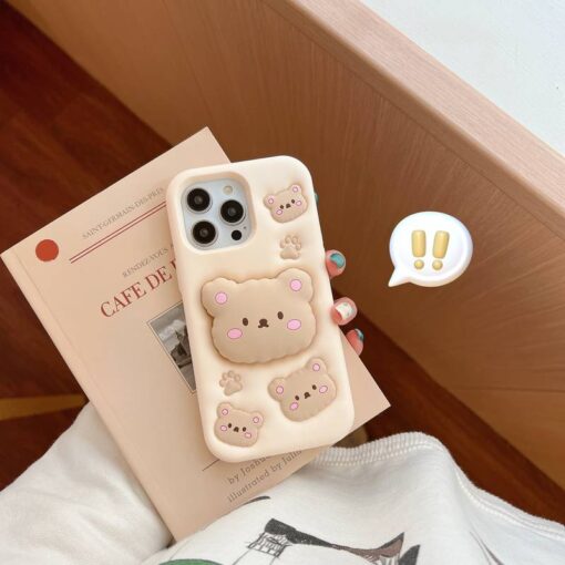 Pamuk Ayıcık Kabartma Silikon Telefon Kılıfı - Görsel 7