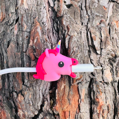 Pembe Unicorn Kablo Ucu Koruyucu