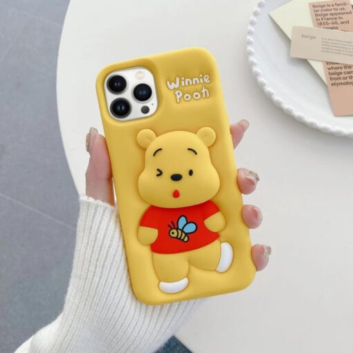 Popsocketli Winnie The Pooh Kabartma Silikon Telefon Kılıfı - Görsel 7