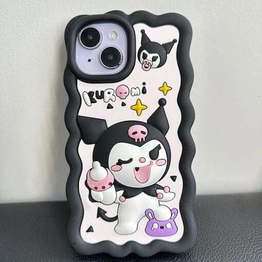 Siyah Kuromi Marshmallow Silikon Telefon Kılıfı