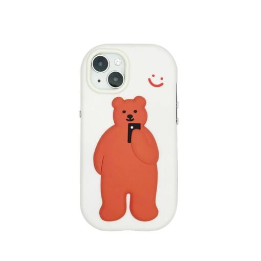 Smile Kahverengi Kabartma Silikon Telefon Kılıfı - Görsel 2